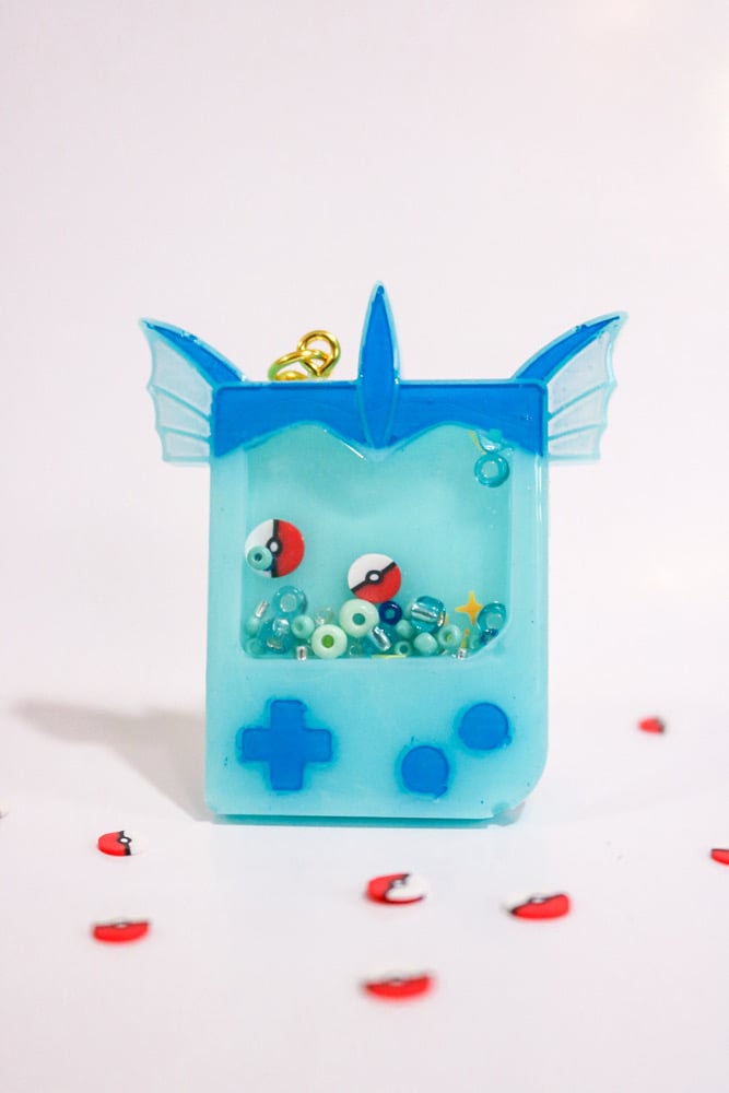 Image of Blue Poke Custom Resin Shaker Keychain 