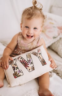 Image 2 of Vintage boho floral personalised cushion 