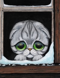 Image 1 of Scottish Fold Cat Original Acrylic Painting 