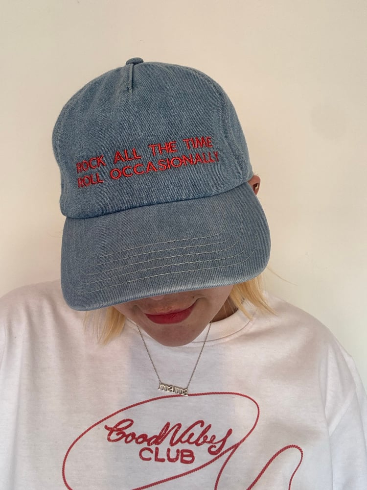 Image of rock all the time roll occasionally embroidered cap