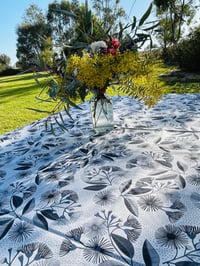 Image 1 of Tablecloth - JP Eucalyptus Blossom (Grey/Blue/White)