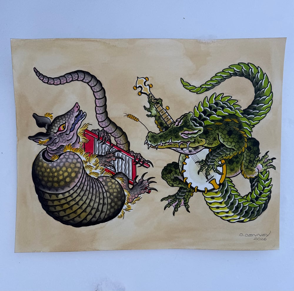 Image of Armadillo & Alligator Print