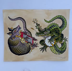 Image of Armadillo & Alligator Print