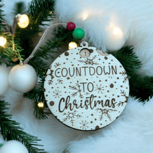 Image of Rotating Christmas Countdown, Personalized Wooden Family Gift Tree Ornament