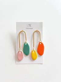 Paire de boucles d'oreilles céramique PENDA multi