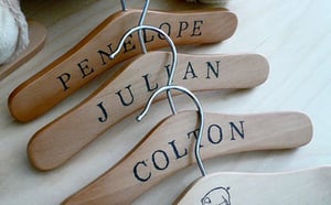 Image of Personalized wood baby hangers