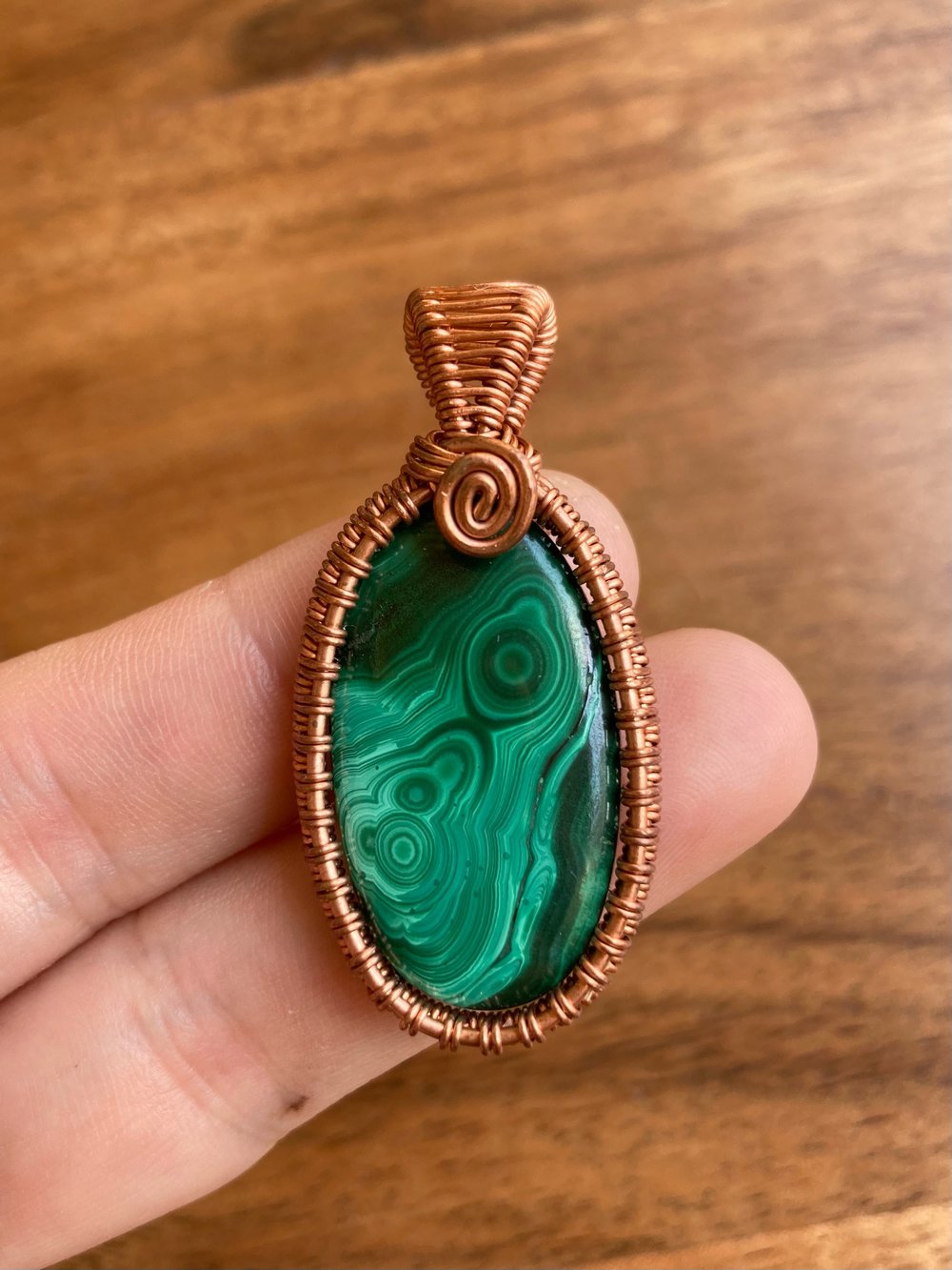 Image of Malachite Wire Wrapped Pendant