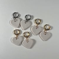 Image 2 of Medium Heart Porcelain Earrings