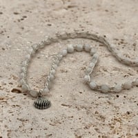 Image 1 of Moonstone Tiny Seashell Necklace
