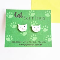 Image 4 of  Cat Earrings 4 colour options - Shrink Plastic cat earrings