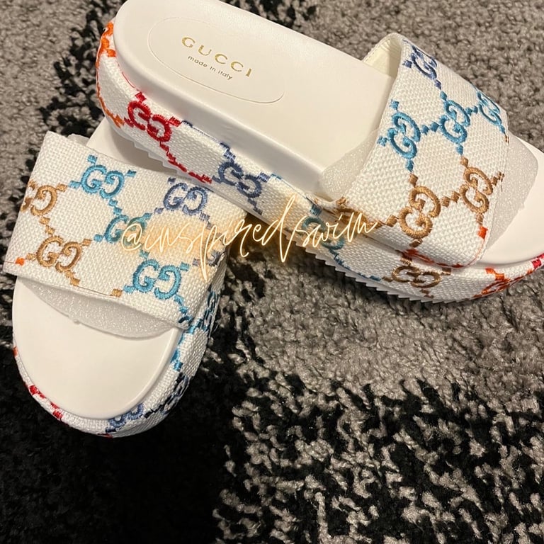 GG PLATFORM SLIDES  ( WHITE & BROWN) Image 2