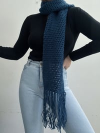 Image 1 of Handmade dark blue scarf 