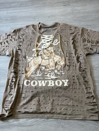 Xlarge tan Love cream top lace destroyed 