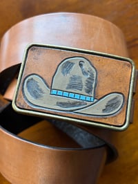 Image 2 of PLAIN BELT WITH LEATHER BUCKLE