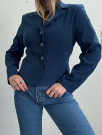 Image 5 of Vintage blue velvet jacket // M