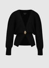 Black V-Neck Knitted Cardigan 