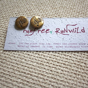Image of Music Lovers - Recycled Button Stud Earrings