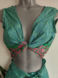 Image 9 of Pasha Co ord set top and frill wrap skirt light jade