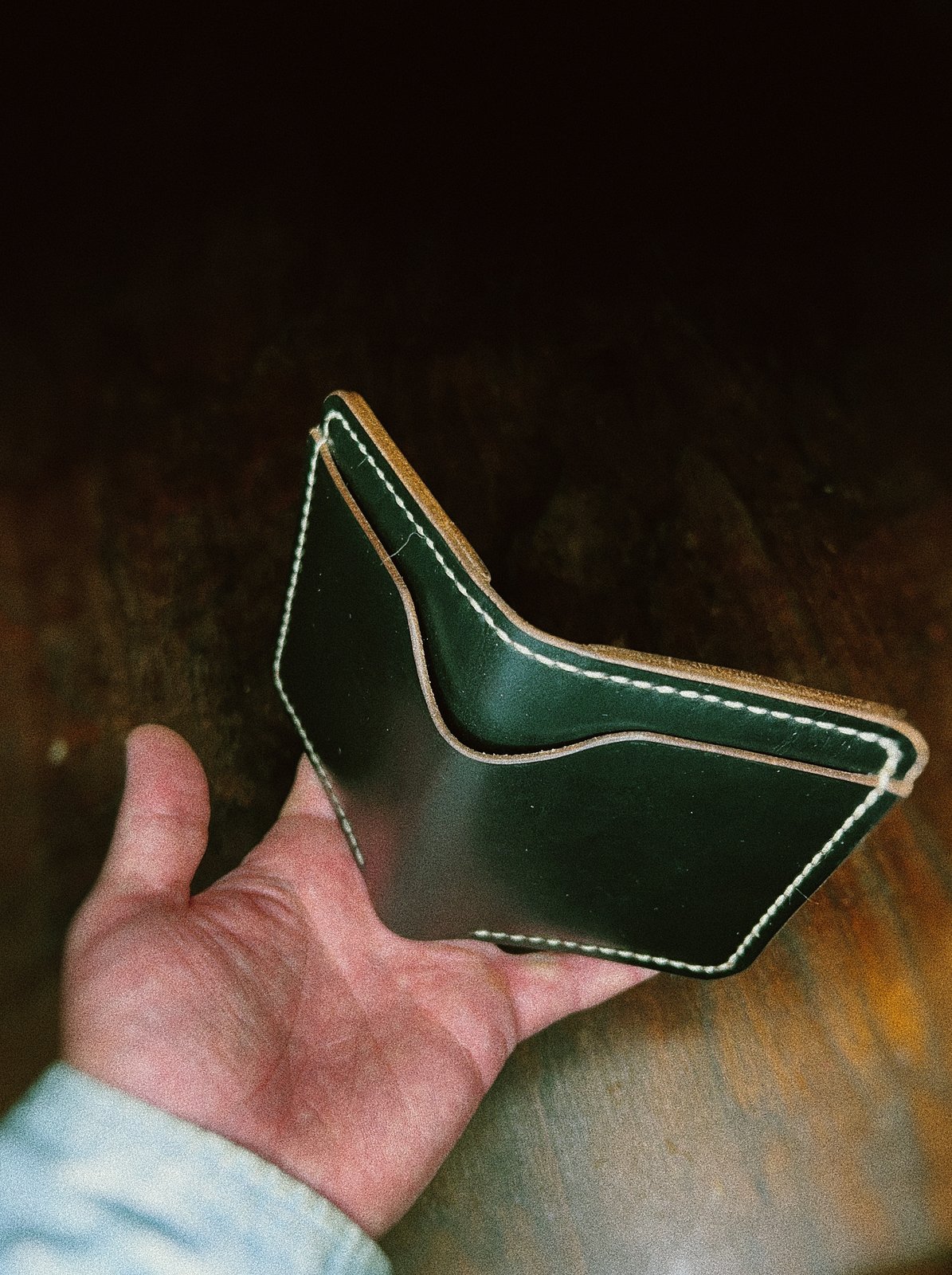 200cc Wallet in Black Horween Chromexcel | OFF GRID SYNDICATE