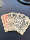 Ancien jeu de cartes humoristiques, au pochoir signées E.Serre, 12 cartes complet! XIXème siècle 