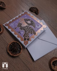 Image 4 of 'Crow Friend' & 'Yule Goat' Lino Printed Festive Card Bundle