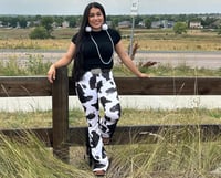 Black Cow Fringe Pants 