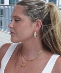 Image 3 of Pearl & Gold Statement Earrings 