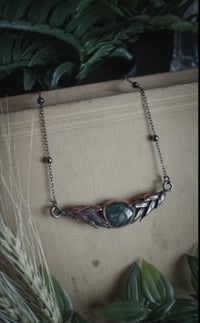 Image 1 of Real wheat necklace with moss agate