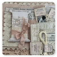 Image 8 of shabby tattered  Sewing Book/Needle book with French lace samples