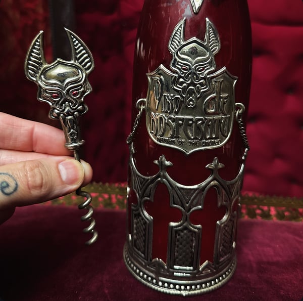 Image of Vintage Vino de Nosferatu Bottle & Cork Screw