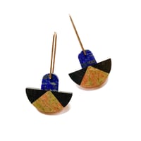 Image 1 of Lapis, Basalt & Unakite Earrings