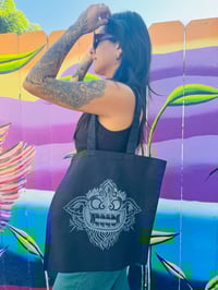 Image 4 of Silver Barong on black tote bag
