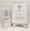 Communion/Confirmation Sign/Stand & Cake Topper & Hanger Tag
