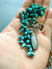 Image 18 of gorgeous turquoise nugget necklace with opal pendant