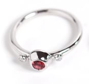 Image of Red Sapphire and Diamond Ring