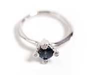 Image of 4 Prong Sapphire and Diamond Ring