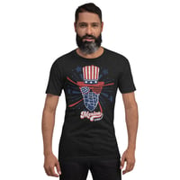 Image 2 of MERICA T-SHIRT RED, WHITE, AND BLUE USA 4TH OF JULY MERMORIAL DAY COAST 2 COAST BEARDS