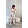 Cream Ribbed One Shoulder Loungewear 