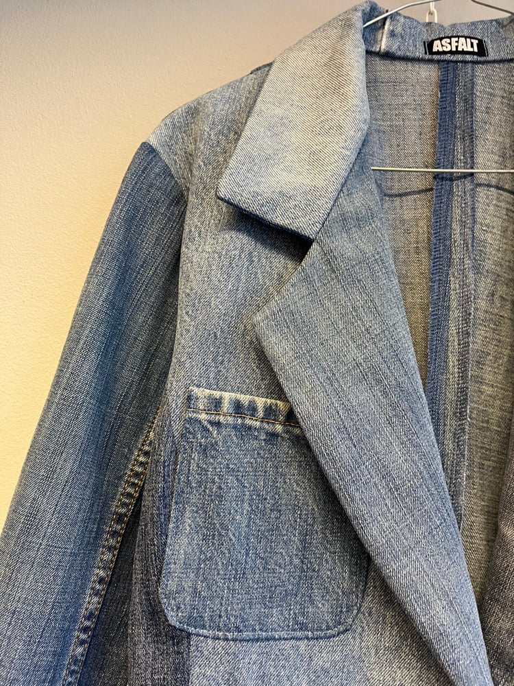 Image of Slim blazerjakke i jeans  (m)