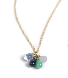 Image of Blue Stone Cluster Necklace