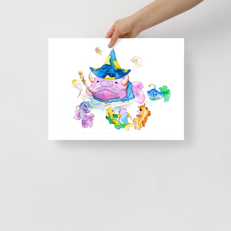 Blobfish Celebration (Print) Watercolor