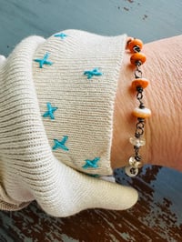 Image 8 of carnelian spiny oyster topaz and opal bracelet