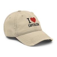 Image 6 of I love capitalism Embroidery Distressed Dad Hat
