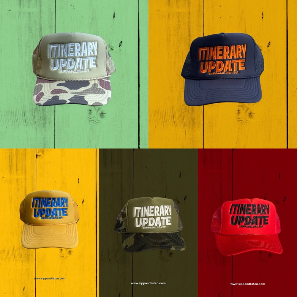 Itinerary Update Embroidered Truckers