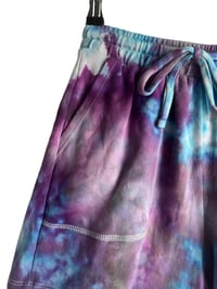 Image 5 of S Cotton Pocket Shorts in Purple Watercolor Ice Dye 