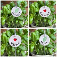 Image 4 of Ceramic Herb tags on a wire stake 