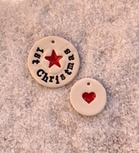 Image 4 of 1st Christmas tag and a red heart tag