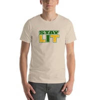 Image 1 of STAY LIT GREEN/GOLD 2 Short-Sleeve Unisex T-Shirt