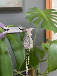 Image 5 of Silver Black Rutile Teardrop Crystal Necklace