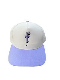 Image 1 of Lavender and cream F initial SnapBack 